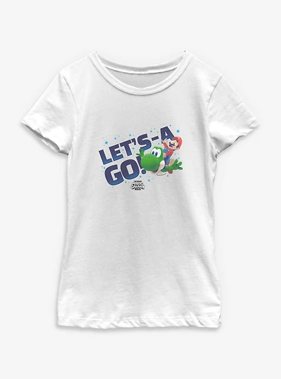 The Super Mario Galaxy Movie Let's-A Go Yoshi Youth Girls T-Shirt