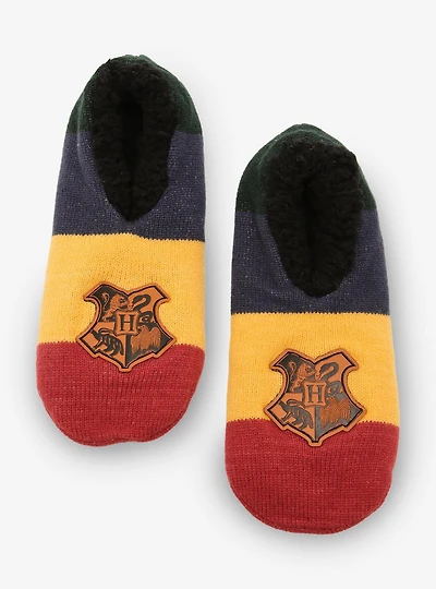 Harry Potter Hogwarts Crest Striped Slipper Socks - BoxLunch Exclusive