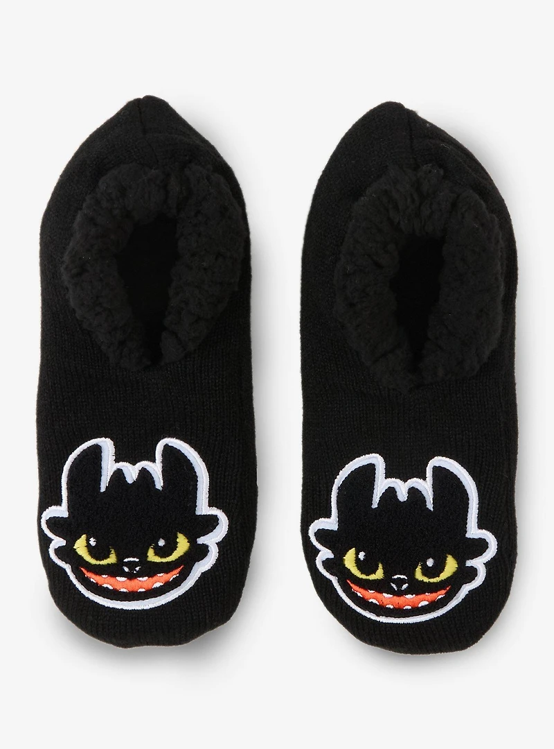 DreamWorks How To Train Your Dragon Toothless Patch Slipper Socks - BoxLunch Exclusive