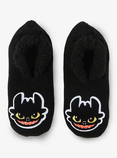 DreamWorks How To Train Your Dragon Toothless Patch Slipper Socks - BoxLunch Exclusive