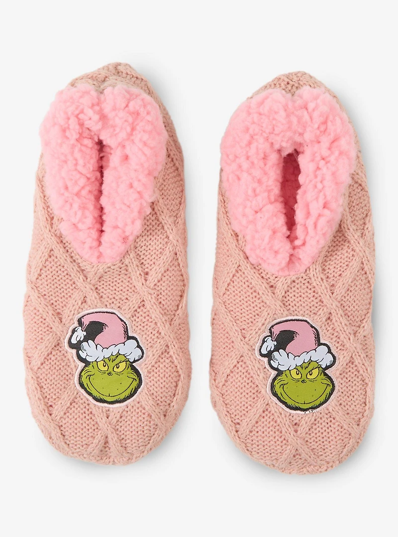 Dr. Seuss How The Grinch Stole Christmas Pink Slipper Socks - BoxLunch Exclusive