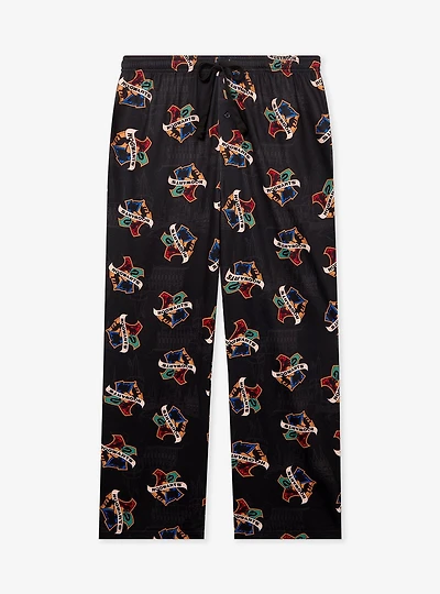 Harry Potter Hogwarts House Crest Allover Print Sleep Pants — BoxLunch Exclusive