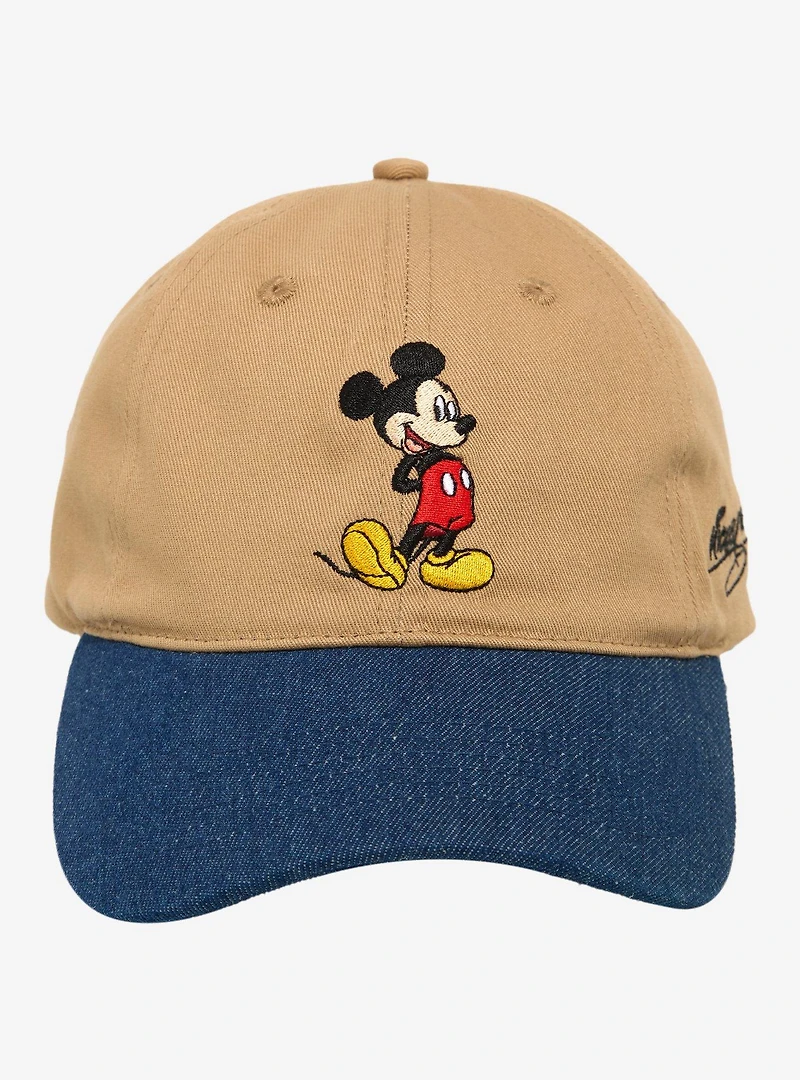 Disney Mickey Mouse Embroidered Denim Brim Ball Cap - BoxLunch Exclusive