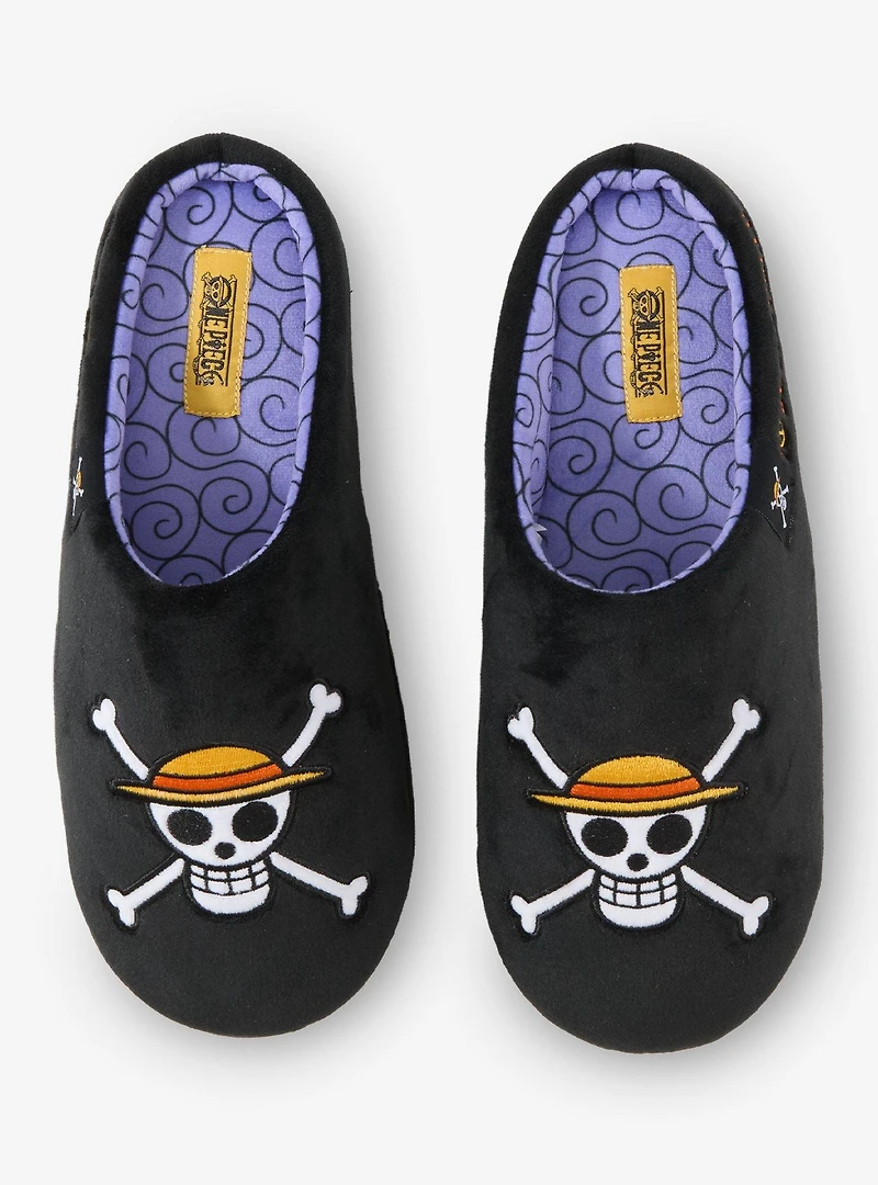 One Piece Straw Hat Crew Jolly Roger Slippers - BoxLunch Exclusive