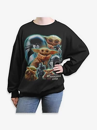 Star Wars: The Mandalorian And Grogu & Cosmic Collage  Womens Oversized Sweatshirt Box Lunch Exclusive