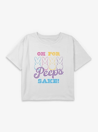 Peeps Oh For Sake Squad Youth Girls Boxy Crop T-Shirt