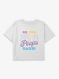Peeps Oh For Sake Squad Youth Girls Boxy Crop T-Shirt
