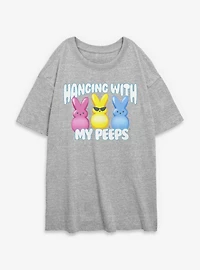 Peeps Hanging With My Womens Oversized T-Shirt