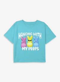 Peeps Hanging With My Youth Girls Boxy Crop T-Shirt