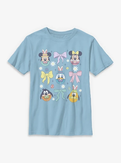 Disney Mickey Mouse & Friends Bows Egg Heads Youth T-Shirt