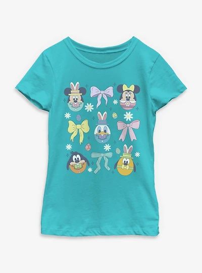 Disney Mickey Mouse & Friends Bows Egg Heads Youth Girls T-Shirt