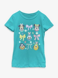 Disney Mickey Mouse & Friends Bows Egg Heads Youth Girls T-Shirt