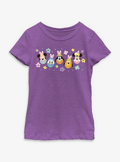Disney Mickey Mouse & Friends Flowers Egg Heads Youth Girls T-Shirt