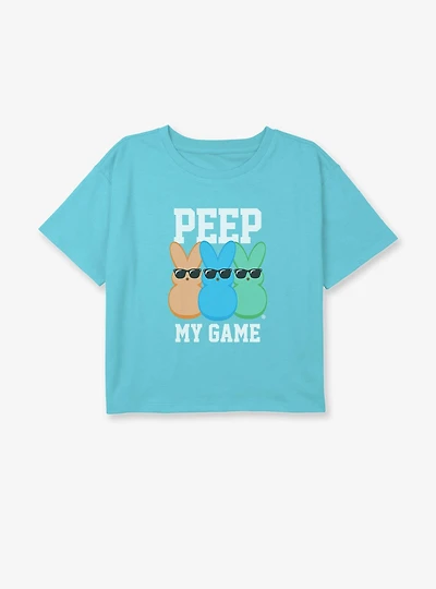 Peeps Peep My Game Youth Girls Boxy Crop T-Shirt