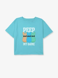 Peeps Peep My Game Youth Girls Boxy Crop T-Shirt