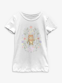 Star Wars Ewok Floral Spring Youth Girls T-Shirt