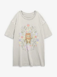 Star Wars Ewok Floral Spring Womens Oversized T-Shirt