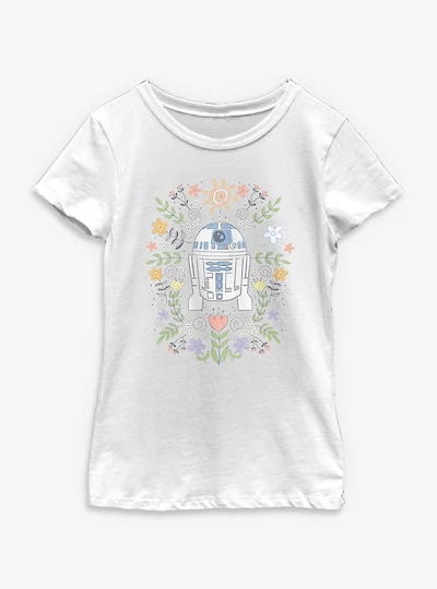 Star Wars R2 Floral Spring Youth Girls T-Shirt