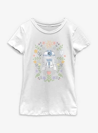 Star Wars R2 Floral Spring Youth Girls T-Shirt