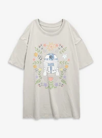 Star Wars R2 Floral Spring Womens Oversized T-Shirt