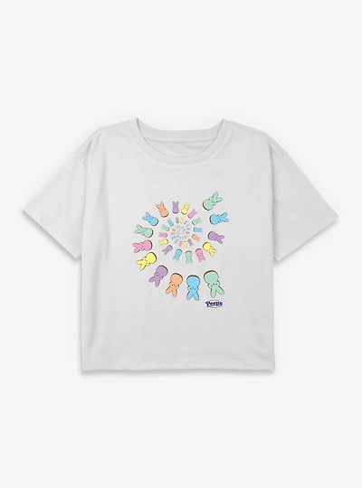 Peeps Spiraling Youth Girls Boxy Crop T-Shirt