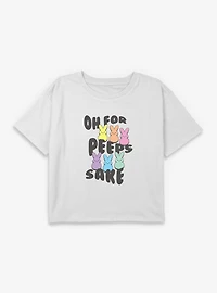 Peeps Oh For Sake Youth Girls Boxy Crop T-Shirt