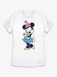 Disney Minnie Mouse Hugging Bunny Womens T-Shirt