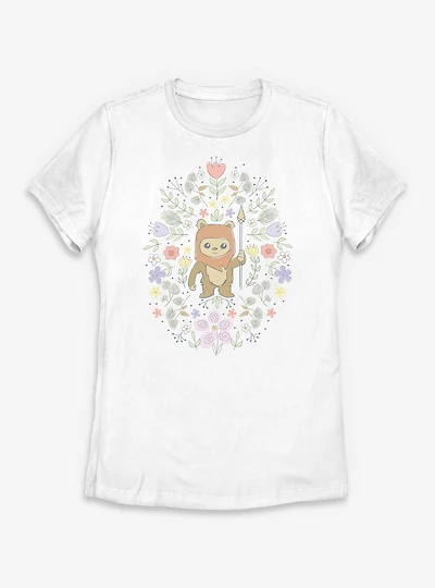 Star Wars Ewok Floral Spring Womens T-Shirt