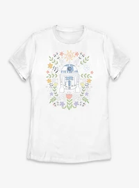 Star Wars R2 Floral Spring Womens T-Shirt