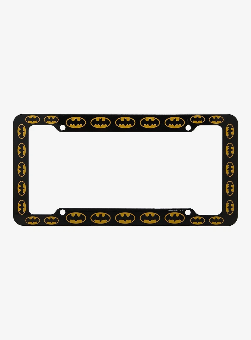 DC Comics Batman Logo Allover Print License Plate Frame