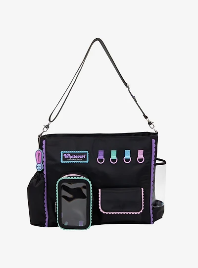 Whatever! Makes You Happy Black Pastel Trinket Tote Bag