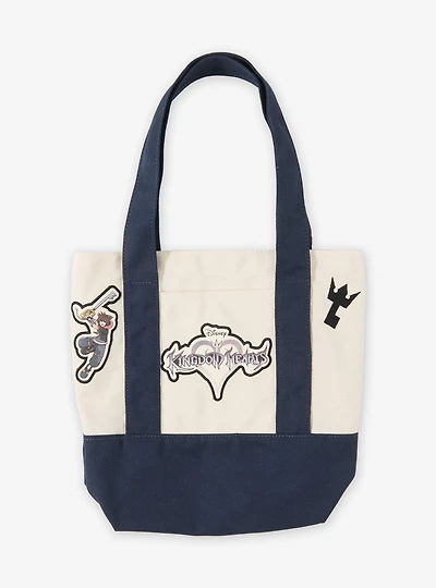 Disney Kingdom Hearts Navy Blue Mini Canvas Tote with Patches - BoxLunch Exclusive