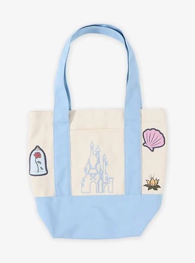 Disney Princess Light Blue Mini Canvas Tote with Patches - BoxLunch Exclusive