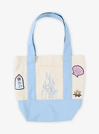 Disney Princess Light Blue Mini Canvas Tote with Patches - BoxLunch Exclusive