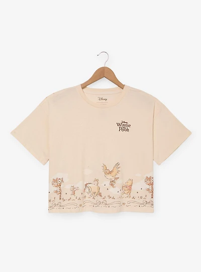 Disney Winnie the Pooh Toile Women's Plus Cropped T-Shirt - BoxLunch Exclusive