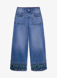 the Lord of Rings Embroidered Women's Denim High-Waisted Wide Leg Jeans - BoxLunch Exclusive