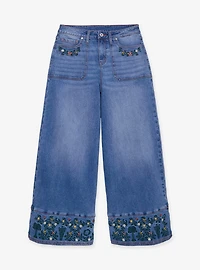 the Lord of Rings Embroidered Women's Plus Denim High-Waisted Wide Leg Jeans - BoxLunch Exclusive