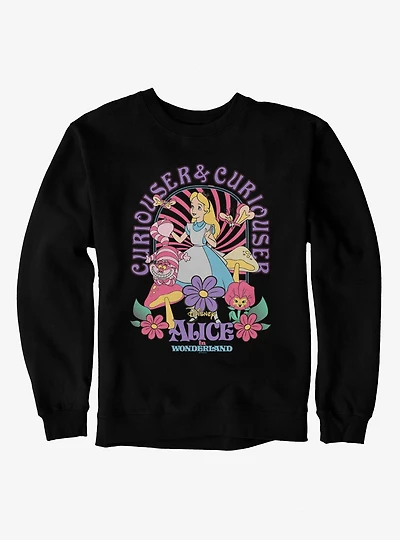 Disney Alice Wonderland Curiouser Garden Of Mushrooms Sweatshirt