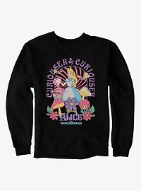 Disney Alice Wonderland Curiouser Garden Of Mushrooms Sweatshirt
