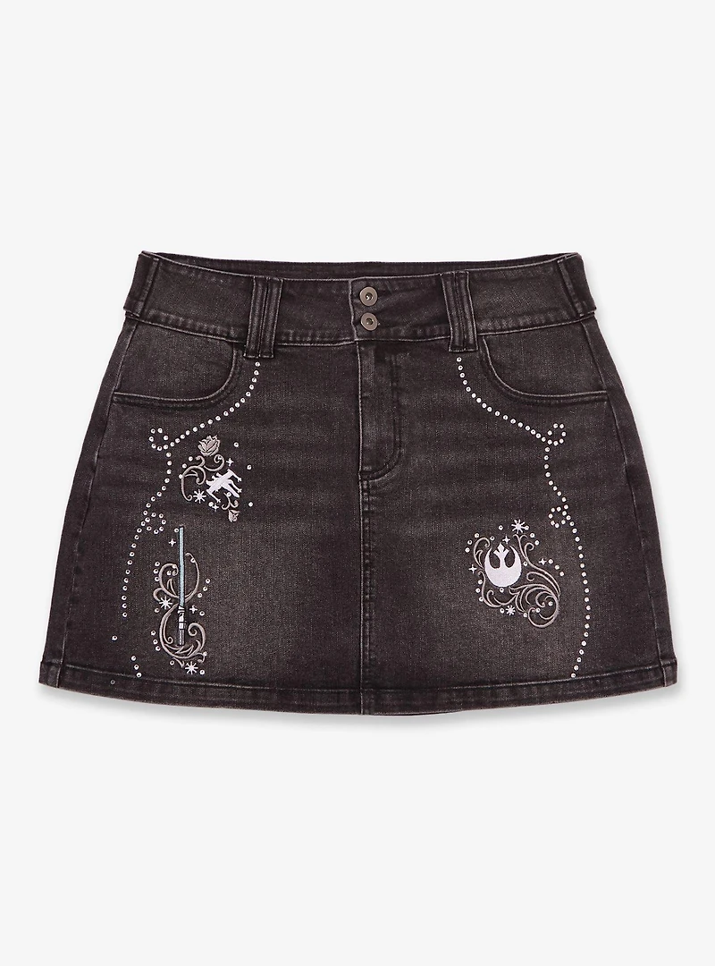 Star Wars Rebel Rhinestones Denim Mini Skirt - BoxLunch Exclusive