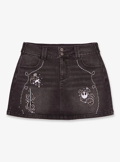 Star Wars Rebel Rhinestones Denim Mini Skirt - BoxLunch Exclusive