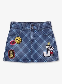 Peanuts Snoopy Joe Cool Varsity Denim Mini Skirt - BoxLunch Exclusive