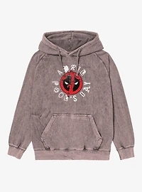 Marvel Deadpool April Pool's Day Leaping Logo Mineral Wash Hoodie
