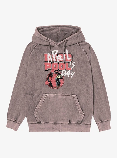 Marvel Deadpool April Pool's Day Gotcha Mineral Wash Hoodie