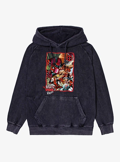 Marvel Deadpool April Pool's Day Invasion Of The Deadpools Mineral Wash Hoodie