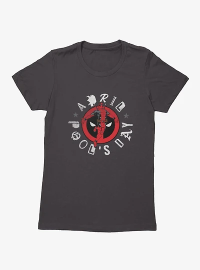 Marvel Deadpool April Pool's Day Leaping Logo Womens T-Shirt