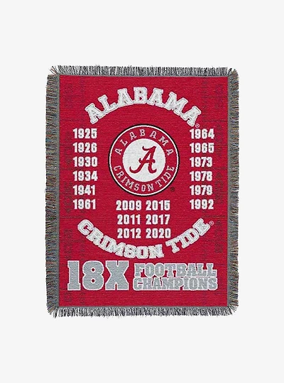 NCAA Alabama Commemorative Series Tapestry Throw