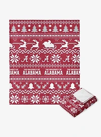 NCAA Alabama Crimson Tide Xmas Time Silk Touch Throw Blanket