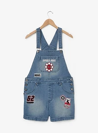 Marvel Spider-Man Embroidered Icons Women's Short Overalls - BoxLunch Exclusive