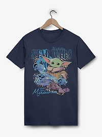 Star Wars The Mandalorian Grogu Checkered Ships T-Shirt BoxLunch Exclusive